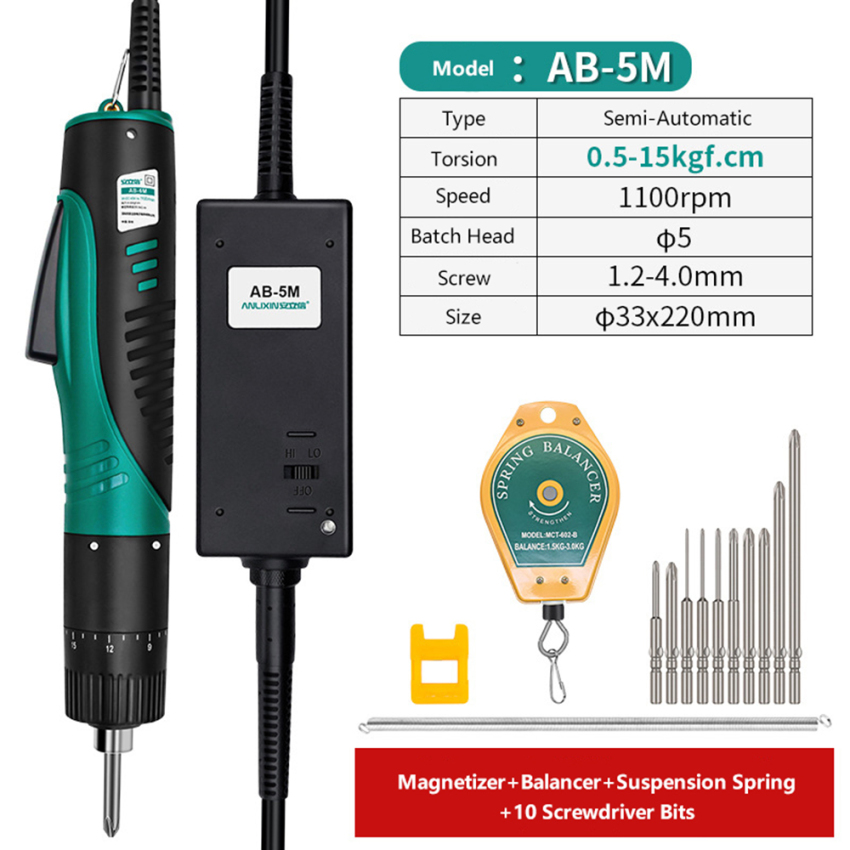 220V Industrial Precision Electric Screwdriver Set Electric Tools High Torque Mini Electric Screwdriver kit With Spring Balancer