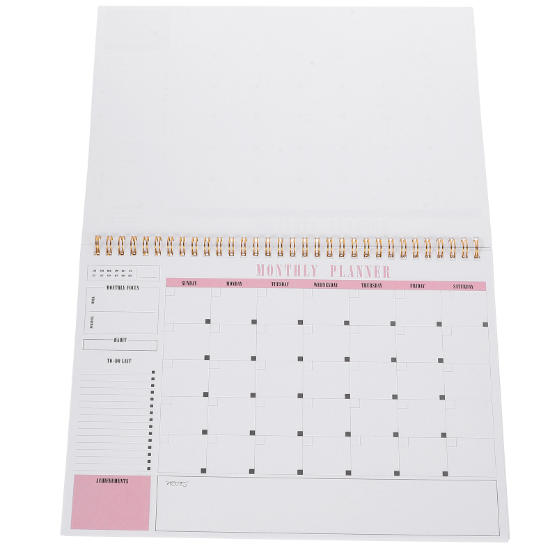 Jiogein Schedule Notebook Small Orange Agenda Pads Planning Notepad Do List Daily Planner Coil Multifunction Office