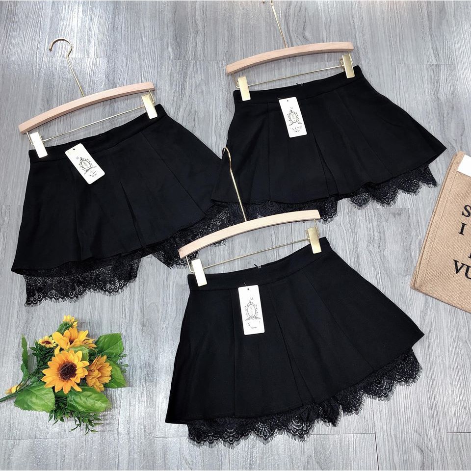 Quần giả váy phối ren siêu chất