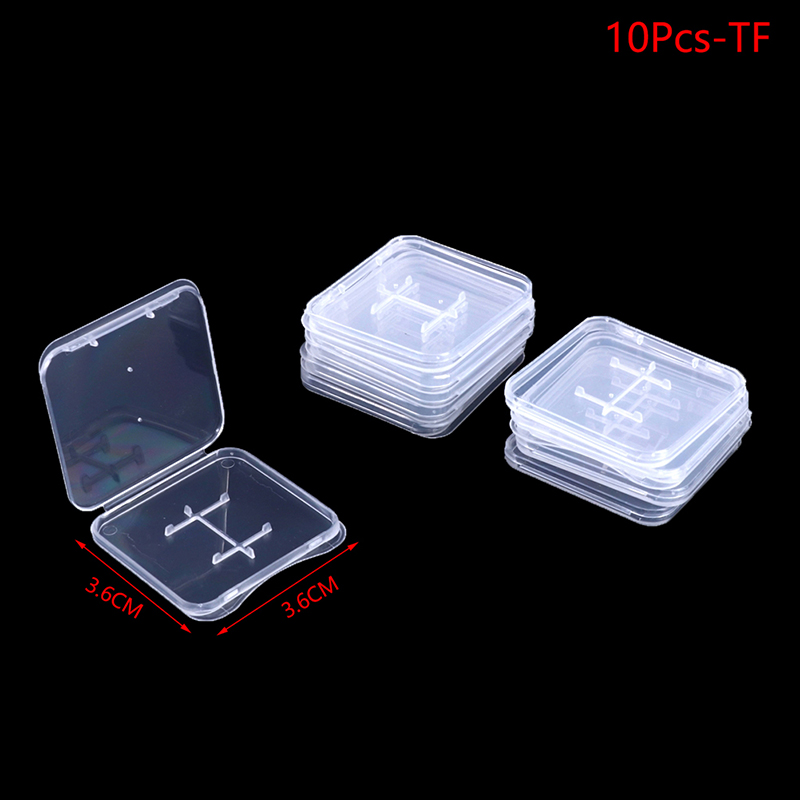10Pcs Transparent SD TF CF Memory Card Storage Box Holder Box ...
