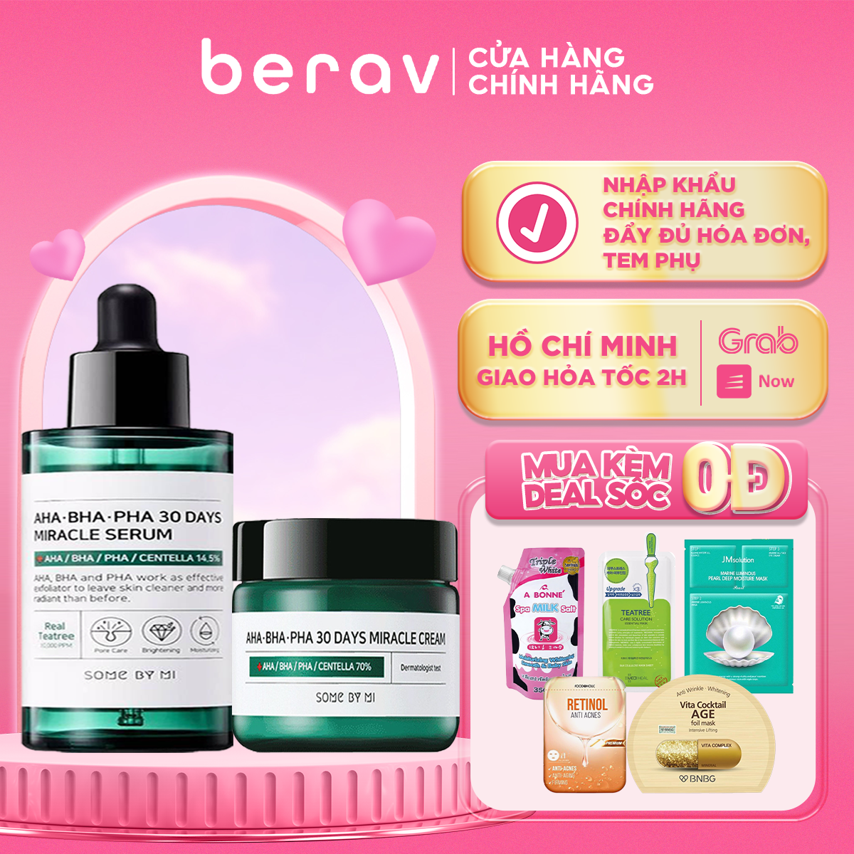 Bộ serum + kem dưỡng Some By Mi giảm mụn "thần kỳ"  Aha-Bha-Pha 30 Days Miracle (serum + kem)