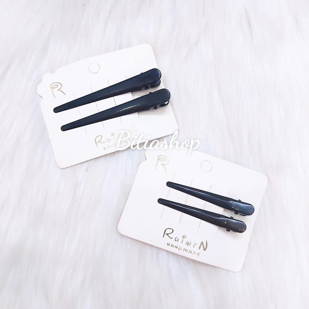 SET 2 KẸP TÓC MỎ VỊT ĐEN BÓNG CỐ ĐỊNH TÓC