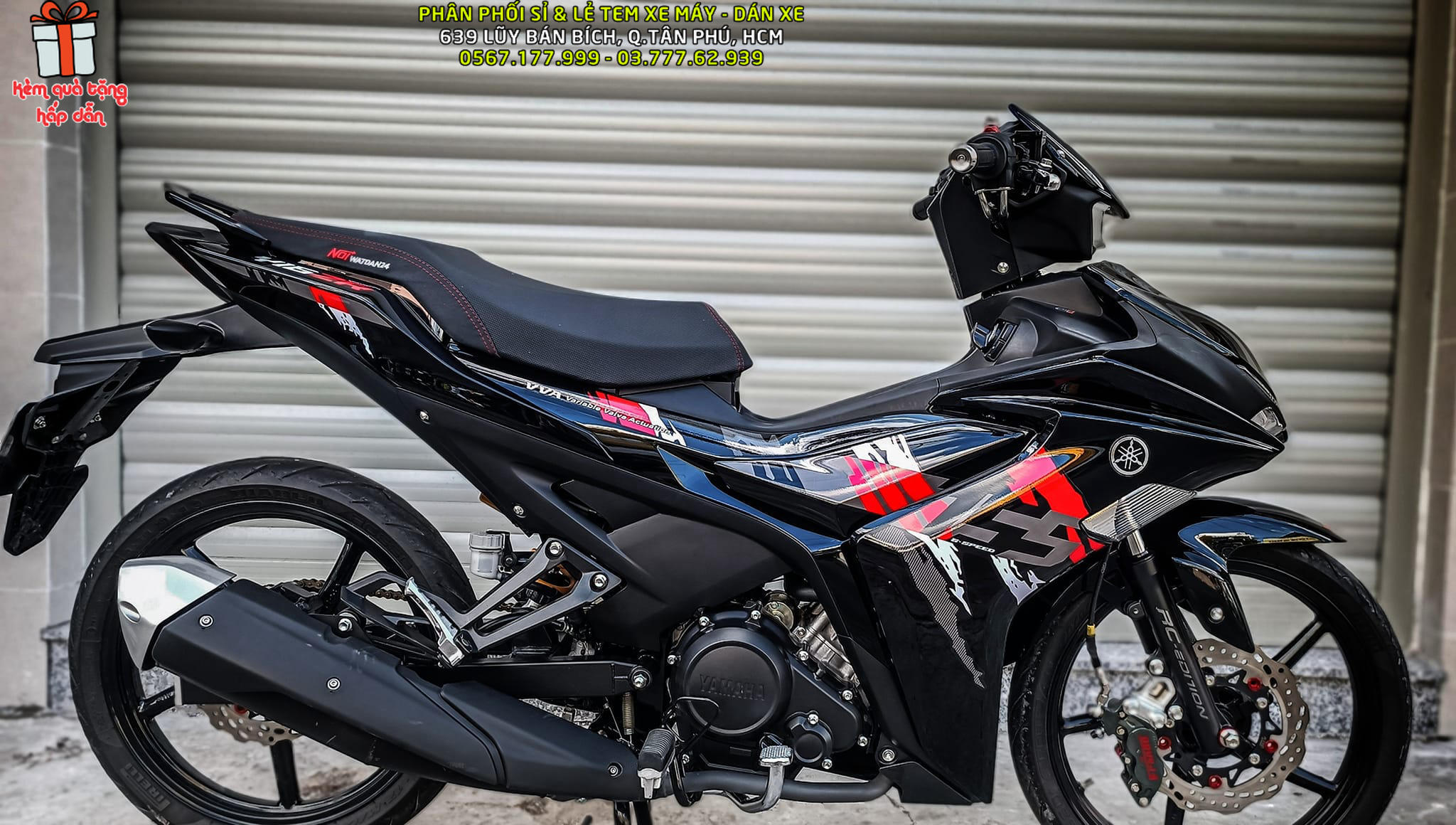 Tem rời exciter 155 - mẫu y16zr special đỏ đen - chuẩn from cực đẹp