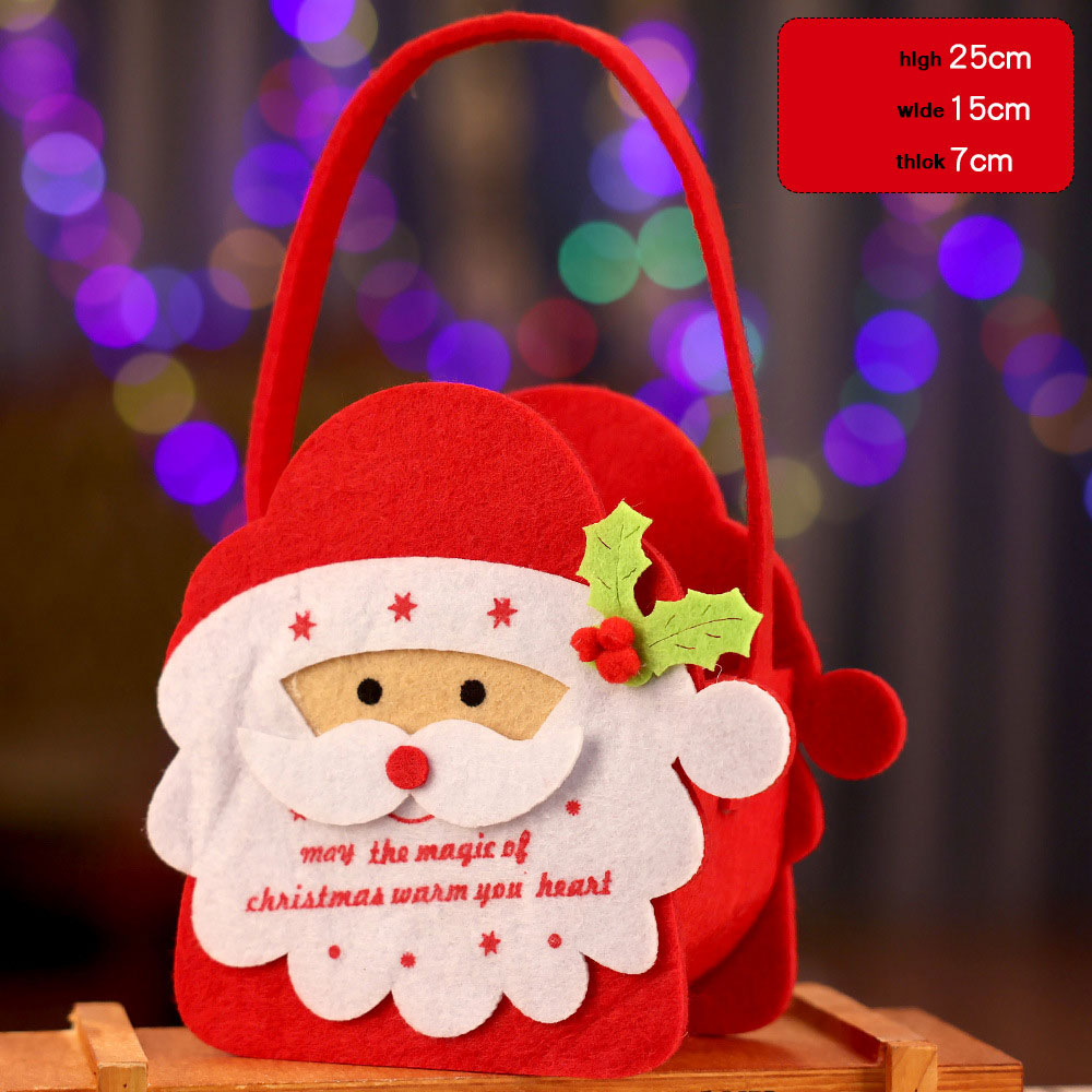 QFDI Christmas decoration, children's portable candy bag, cartoon Christmas tree gift gift bag, Christmas Eve cute apple bag