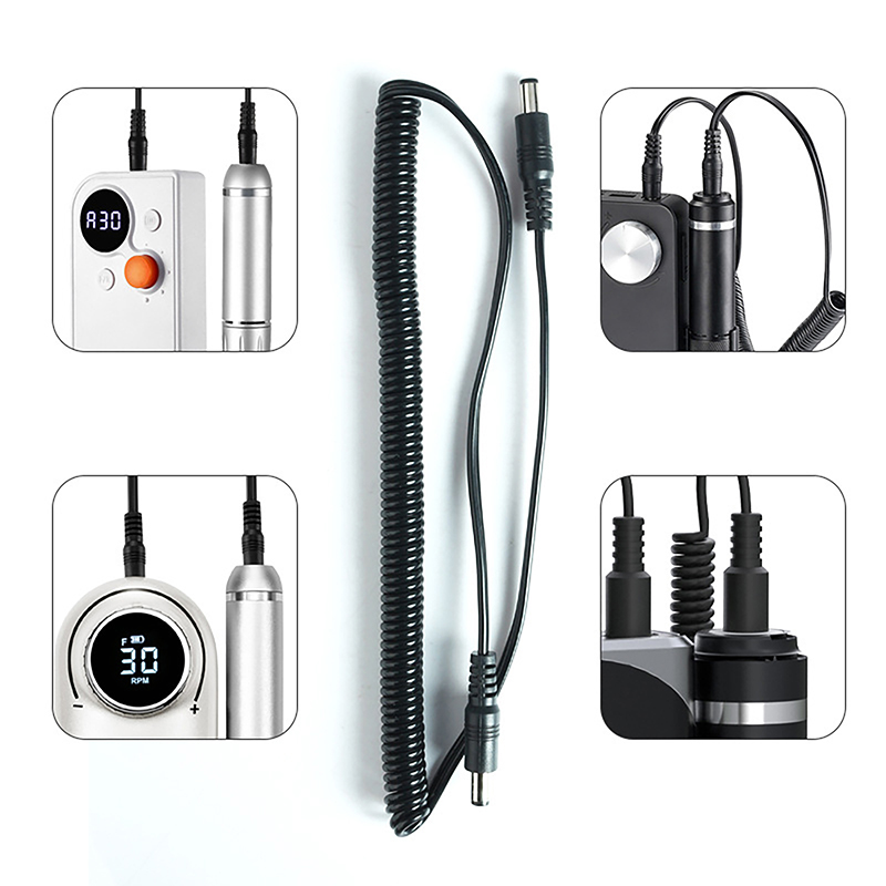 1/1.5M Rechargeable Nail Polishing Machines Handle Connection Line For Double Headed DC Port Manicure Accessories ZHIXING. 