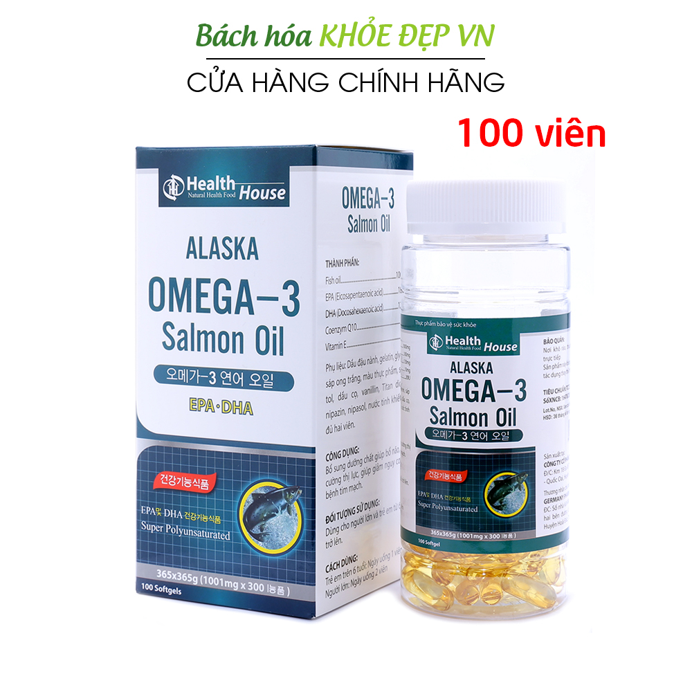 Viên dầu cá Alaska Omega 3 bổ não, sáng mắt, khỏe mạnh tim mạch