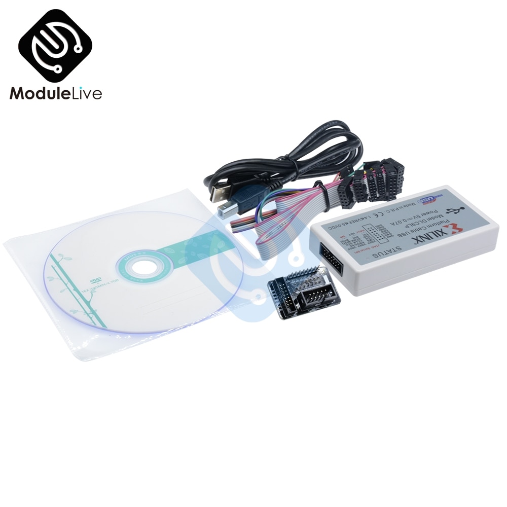 1set xilinx platform usb download cable jtag programmer fpga cpld c-mod xc2c64a lvttl lvcmos 3.3v 2.5v 1.8v 1.5v jtag spi impact