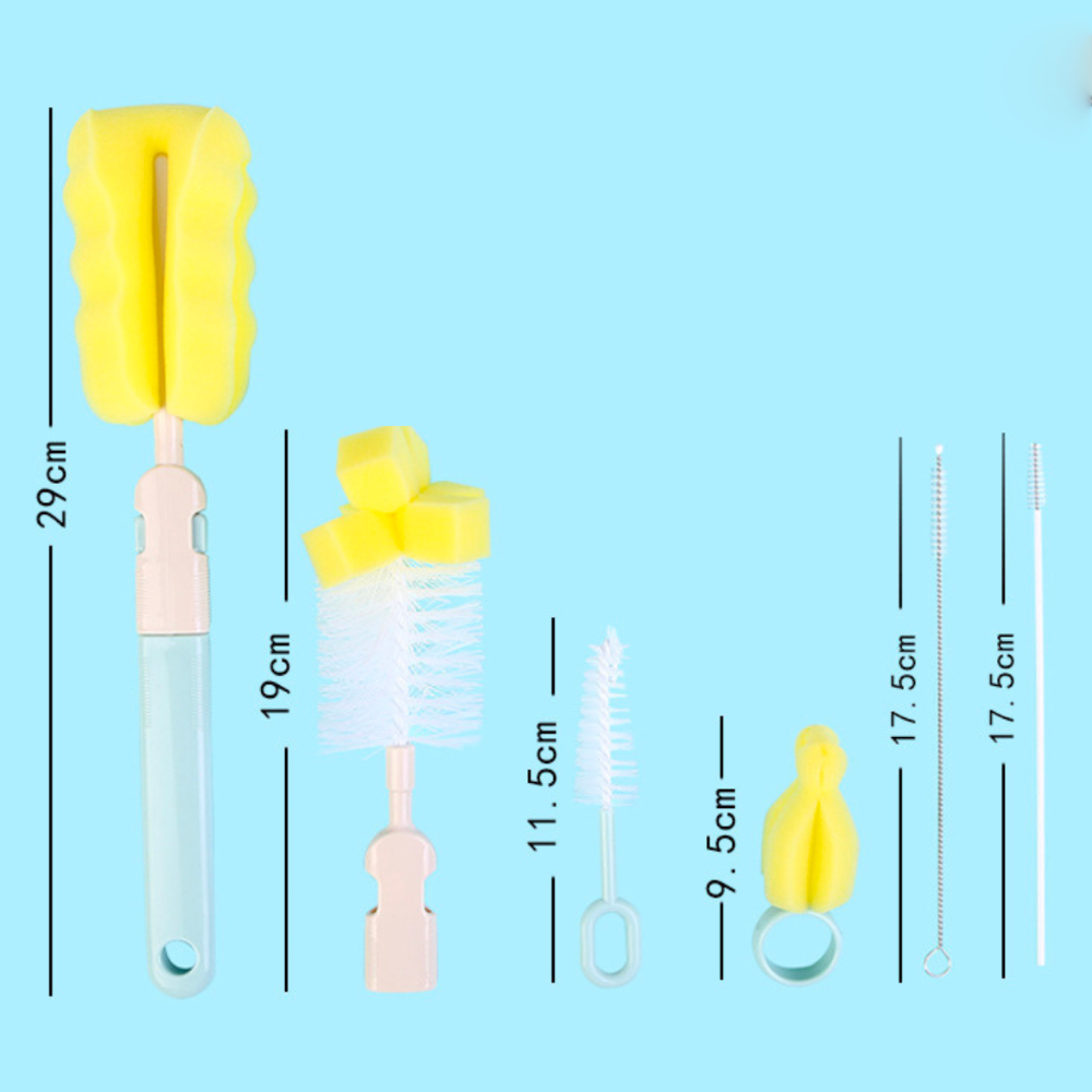 Bộ 6 Dụng Cụ Cọ Rửa Bình Sữa, Núm Ti