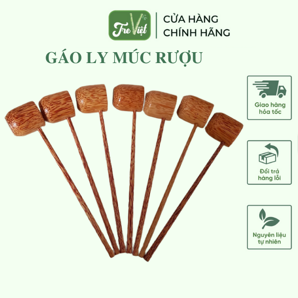 Ly Gáo Múc Rươu Bằng Gỗ Dừa