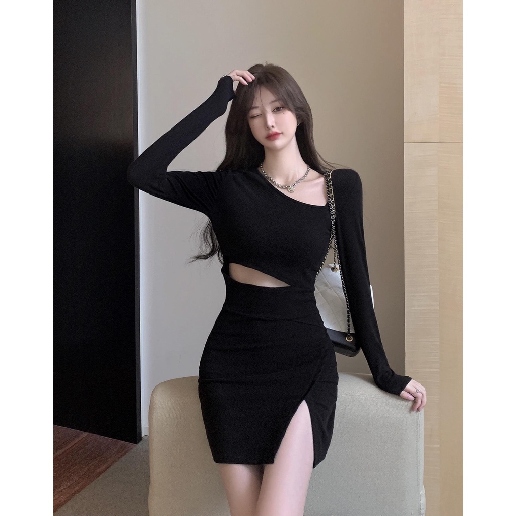Đầm đen cut eo siêu cháy cho các nàng