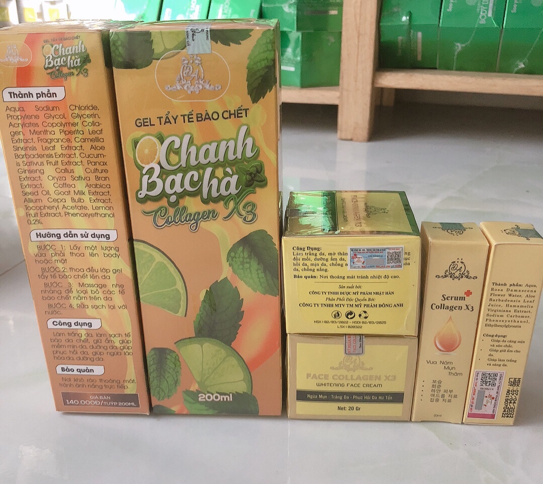 BỘ 3SP KEM FACE + SERUM NÁM + TẨY TẾ BÀO COLLAGEN X3 HÀNG CHÍNH HÃNG