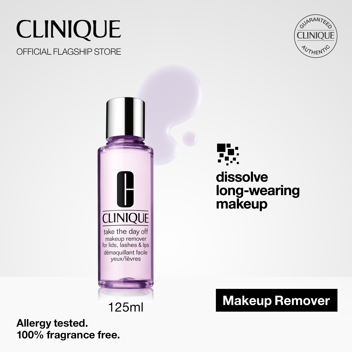 Clinique Take The Day Off Makeup Remover For Lids Lashes And Lips 125ml Dissolves Waterproof 7198