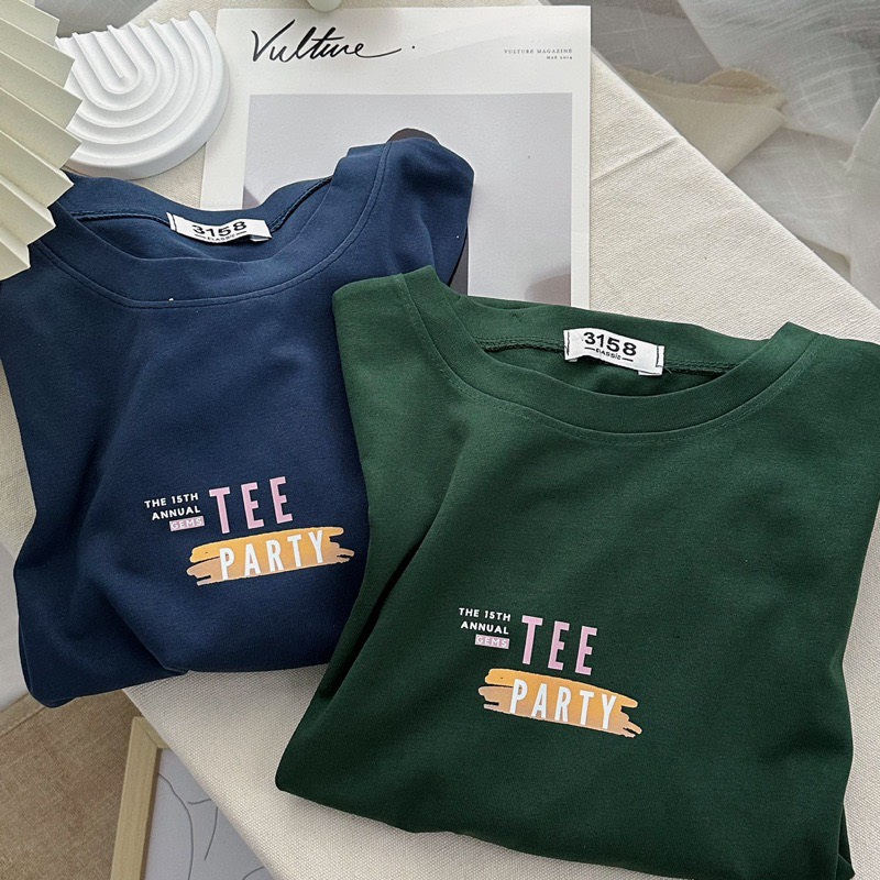 Áo thun 3158 form rộng "tee party" phông cotton nam nữ