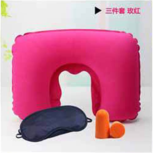 (SỈ) Bộ 3 món gối hơi du lịch, đủ màu (gối hơi, bịt tai, bịt mắt)
