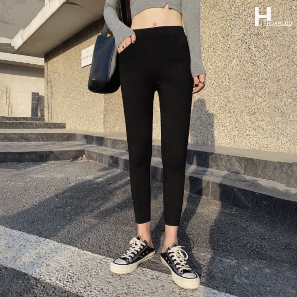 Quần legging cạp cao có túi ốp