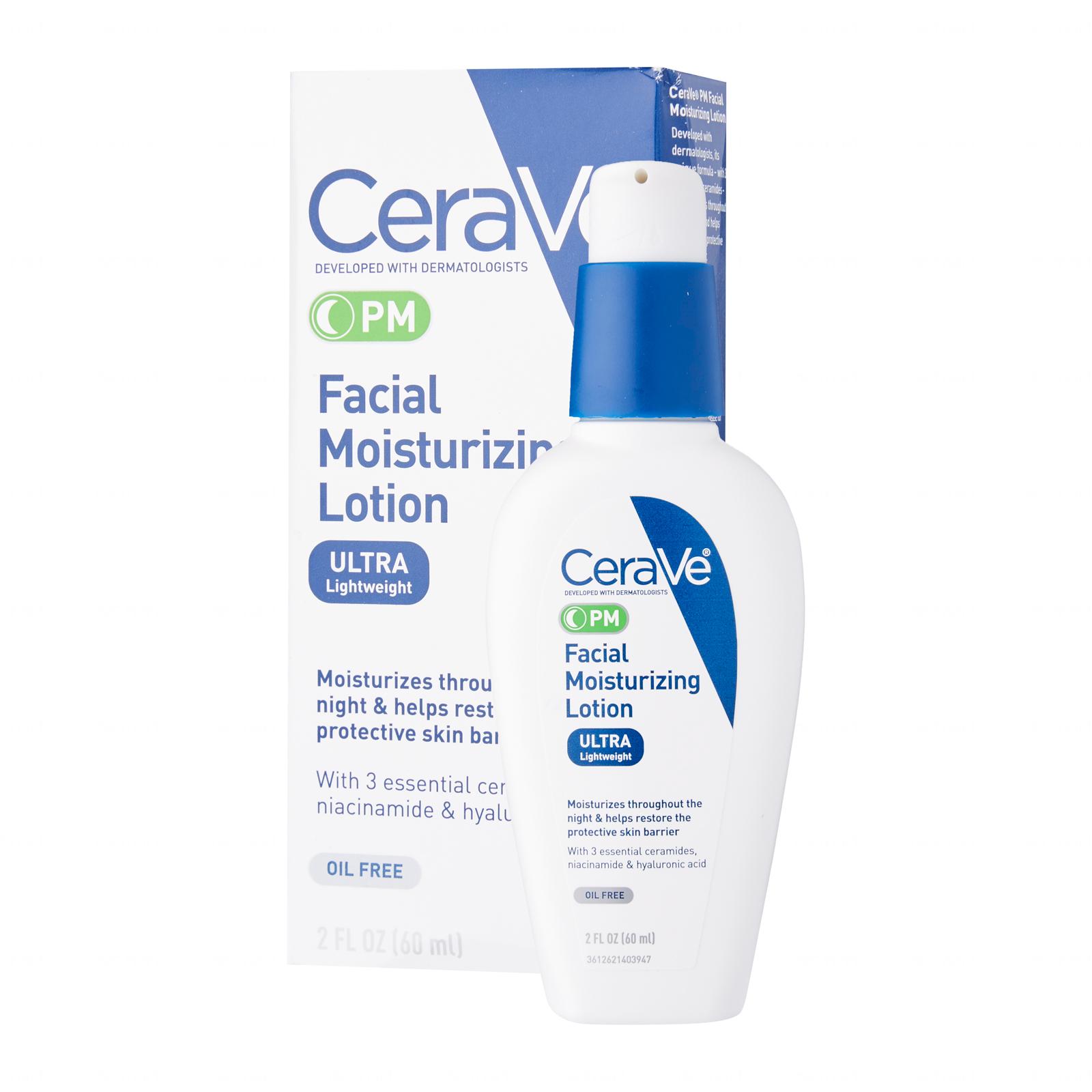 CeraVe PM Facial Moisturizing Lotion Fragrance Free For Nighttime Use ...