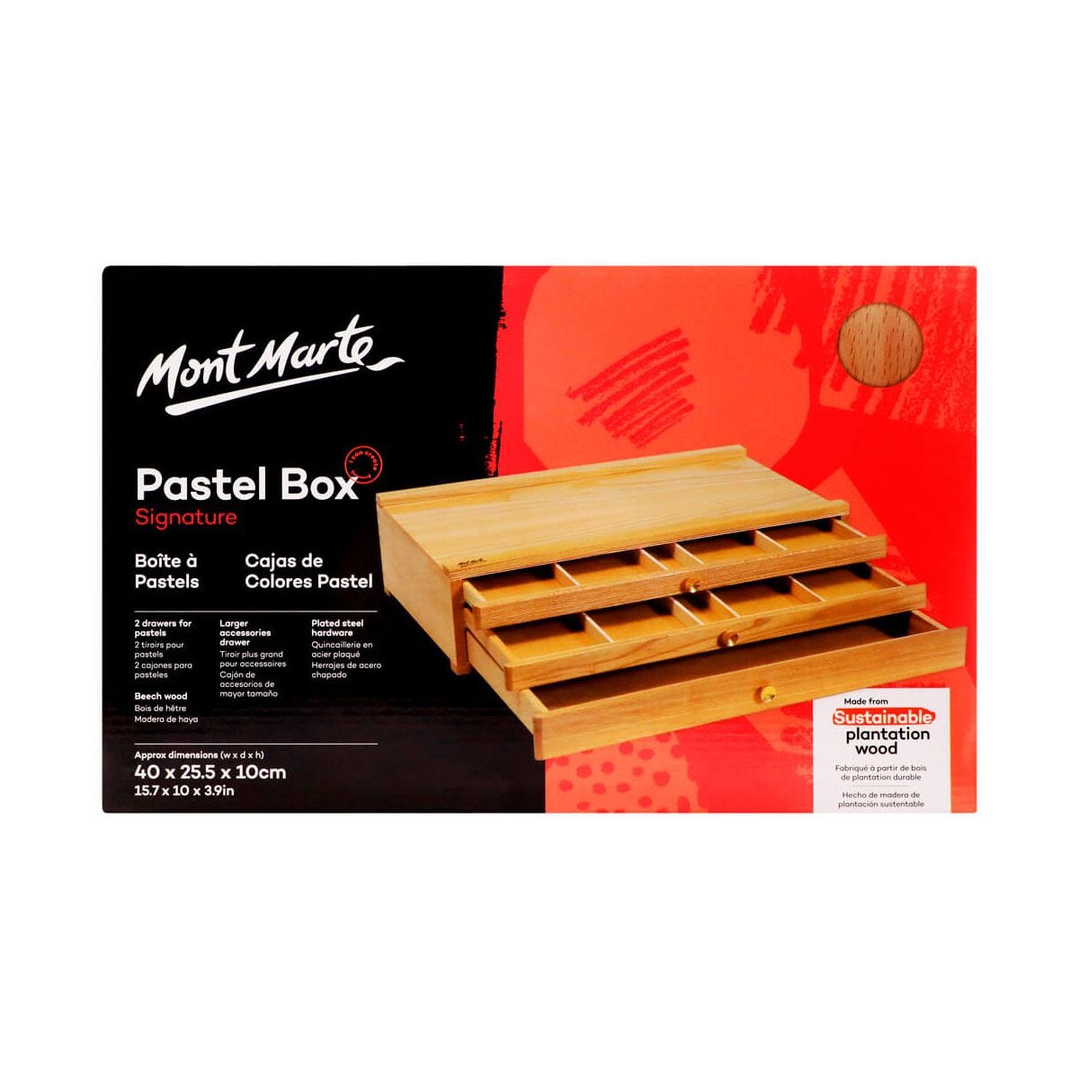 Đồ Dùng Nghệ Thuật Mont Marte Đồ Dùng Nghệ Thuật Bút Chì Cọ Màu Pastel Hộp Đựng Ngăn Kéo Ba Tầng Giá Vẽ Để Bàn Hộp Đựng Nhiều Tầng Bằng Gỗ Nguyên Miếng Hộp Dụng Cụ Vẽ Tranh