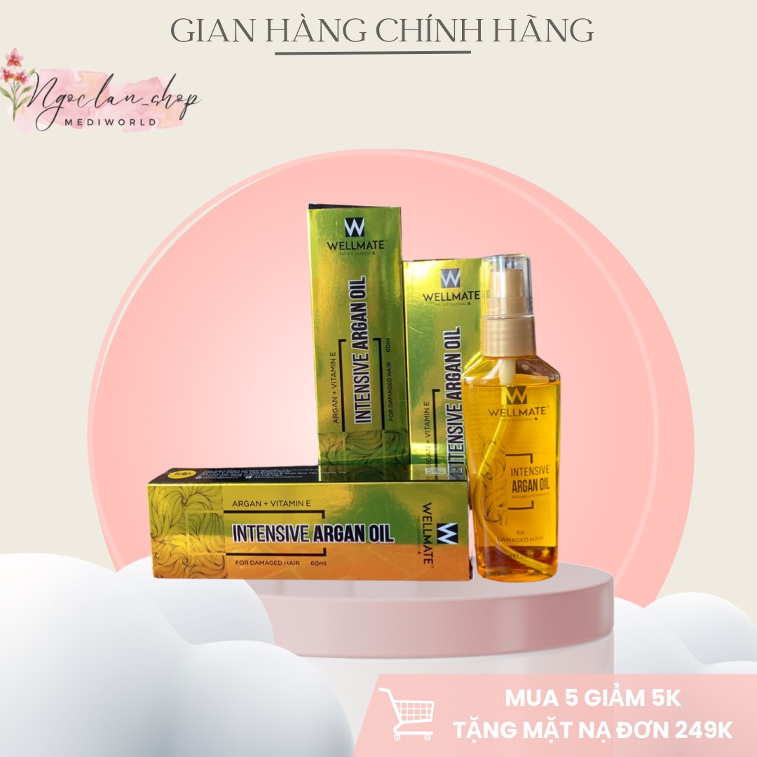 Tinh dầu dưỡng tóc phục hồi wellmate keratinargan oil 60ml