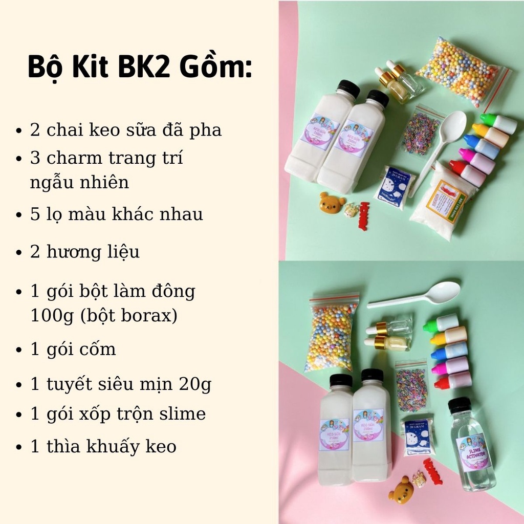 Bộ Kit Làm Slime Mây BK2 Đầy Đủ Có Hướng Dẫn