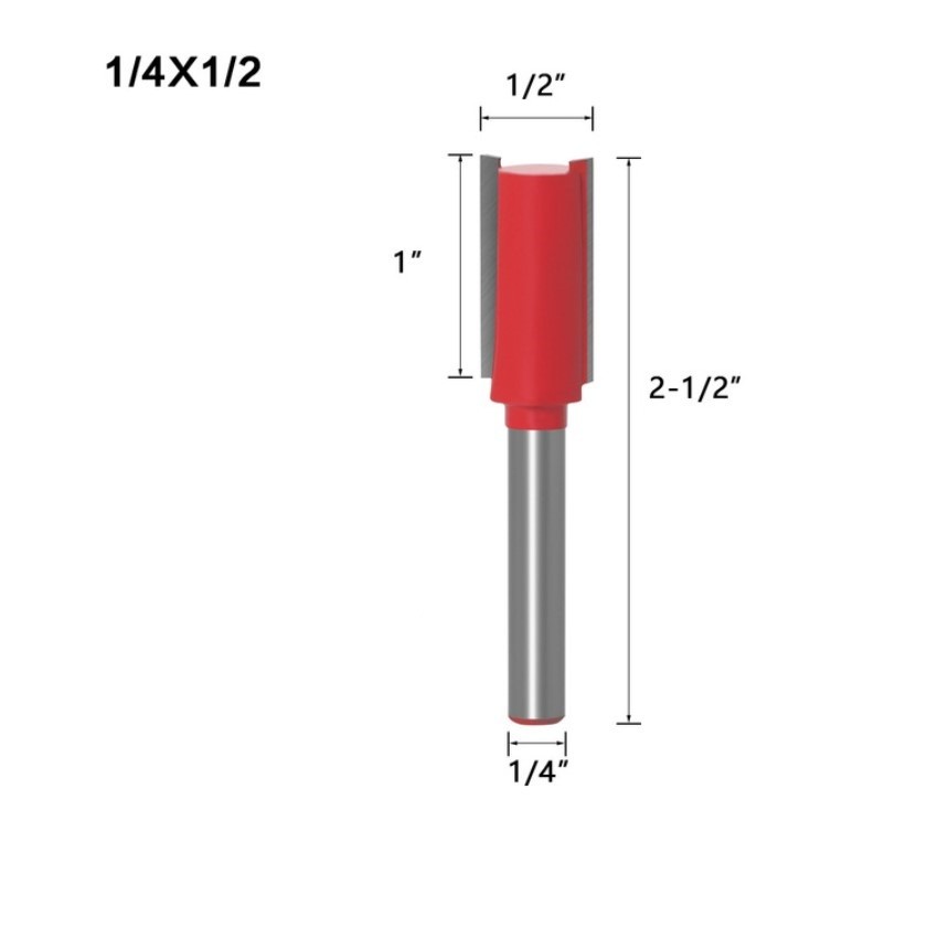 1PC 1/4inch Shank Single Double Flute Straight Router Bit Edge Shank Woodworking Trimming Cutting