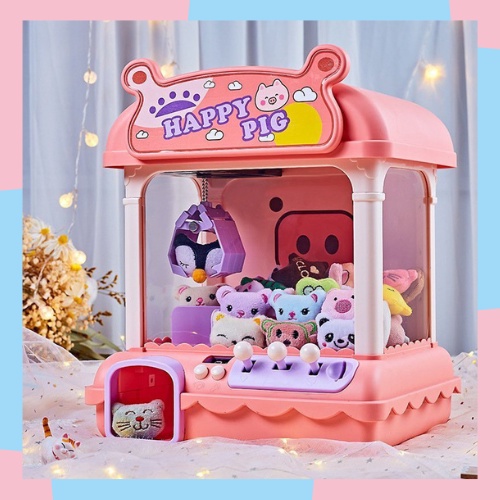 Máy gắp thú bông mini cho bé, có nhạc có đèn, sẵn nhiều gấu bông cho bé