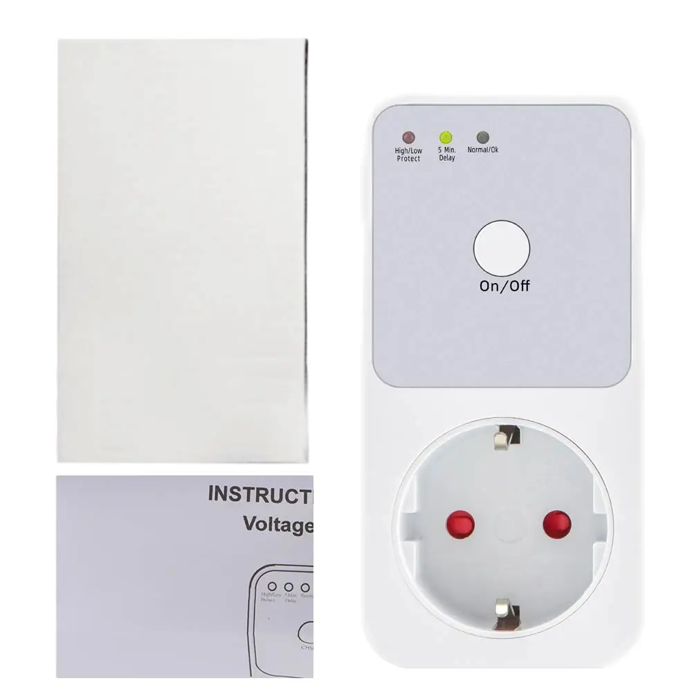 【Hottest Trends】 Automatic Voltage Protector Socket Switcher Vac 220v Power Surge Protector Eu Fr Uk Plug Socket Refrigerator Protect