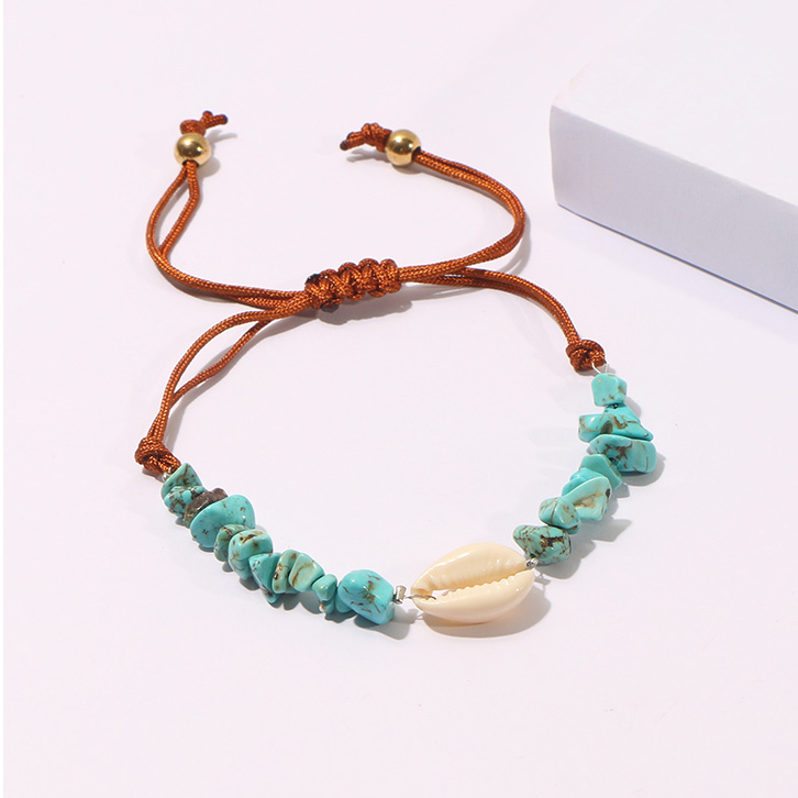【7efc9af3】KOMi Handmade Sea Shell Pearl Coral Turquoises Beaded Ribbon ...