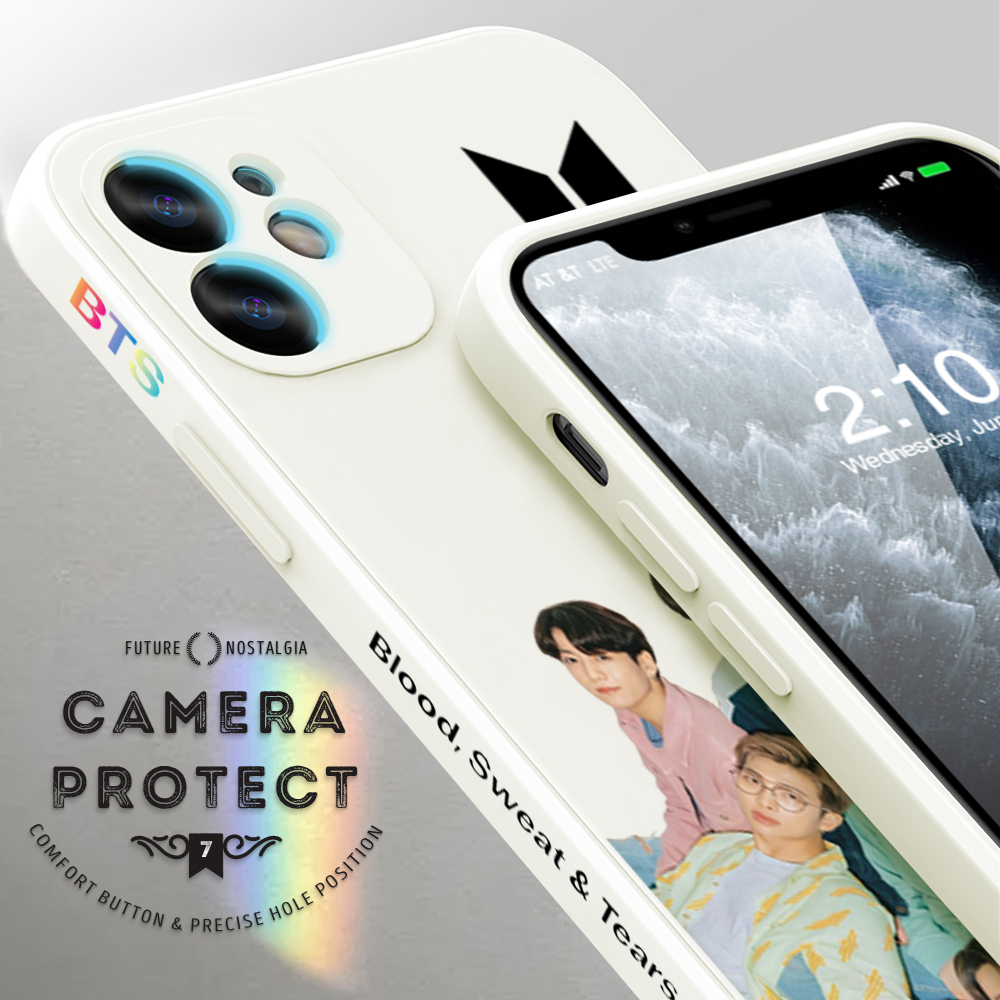 Hontinga for Tecno Pova 6 Pro 5G Back Cover Fashion Cool BTS Side Design Phone Case Square Soft Liquid Silicone Mobile Cover. 