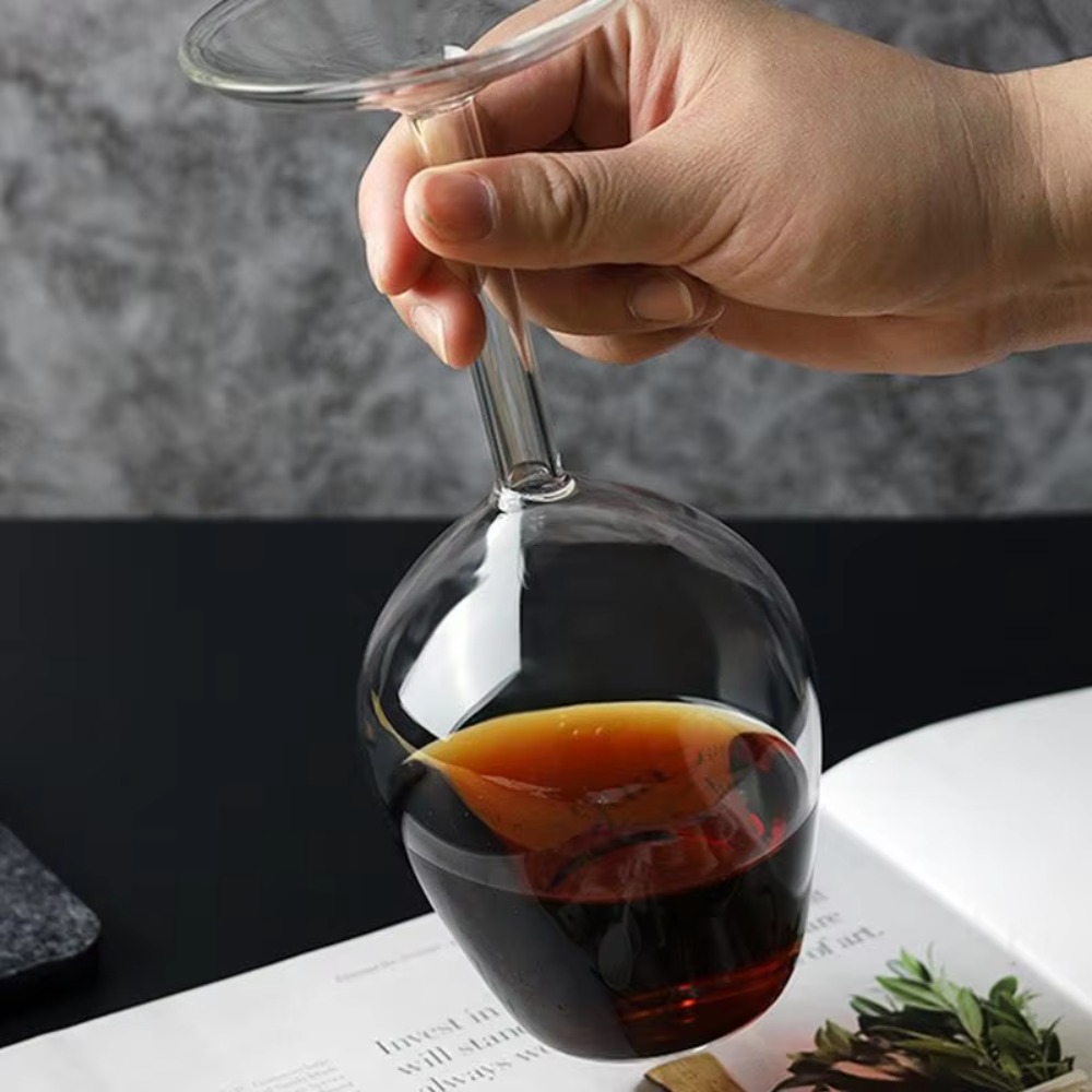 Inverted Cocktails Fashion 400ML Upside Down Goblet Clear Long Stem Inverted Cup Thickened ...