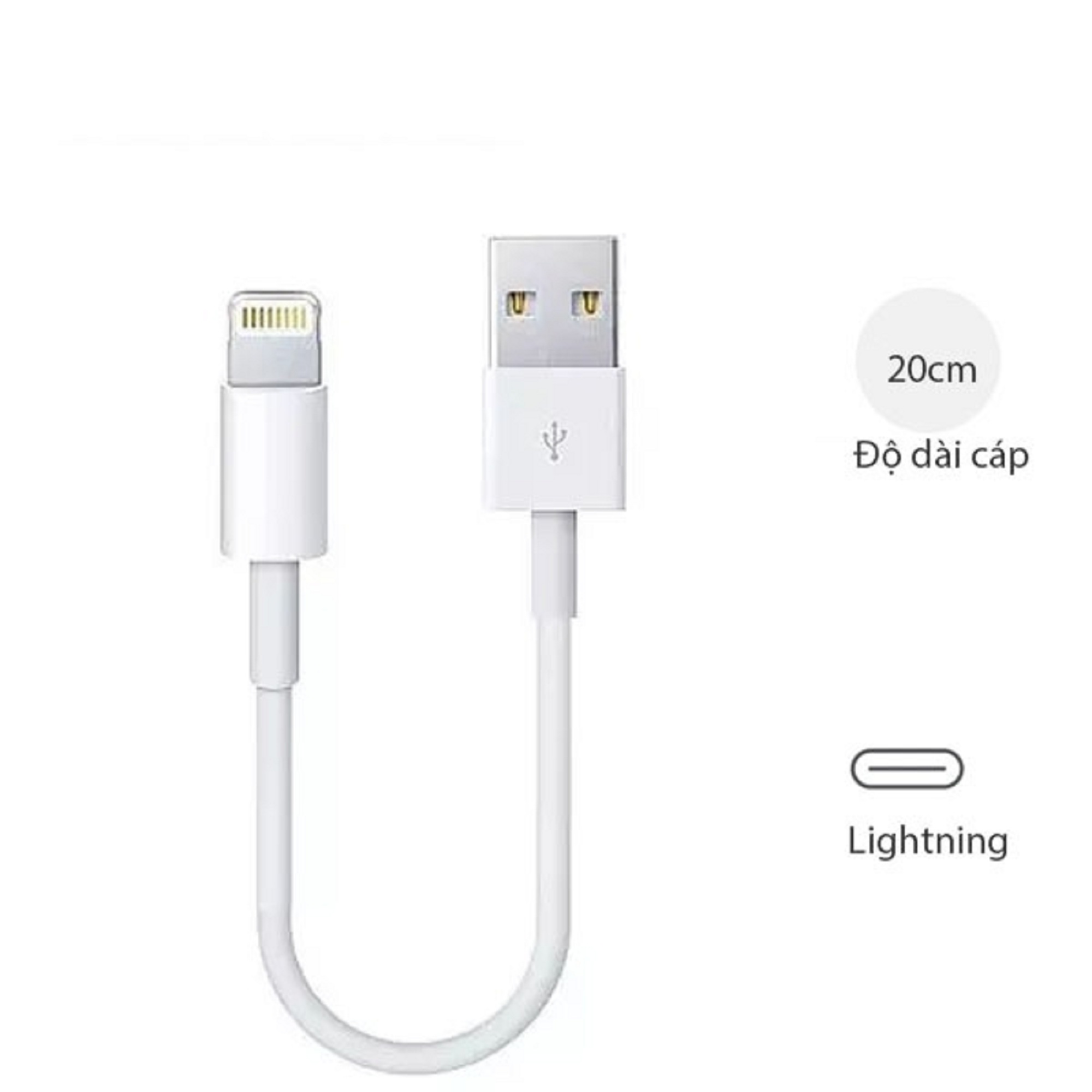 Dây cáp sạc điện thoại ngắn gọn cổng micro usb lightning cho iphone và android dài 20cm