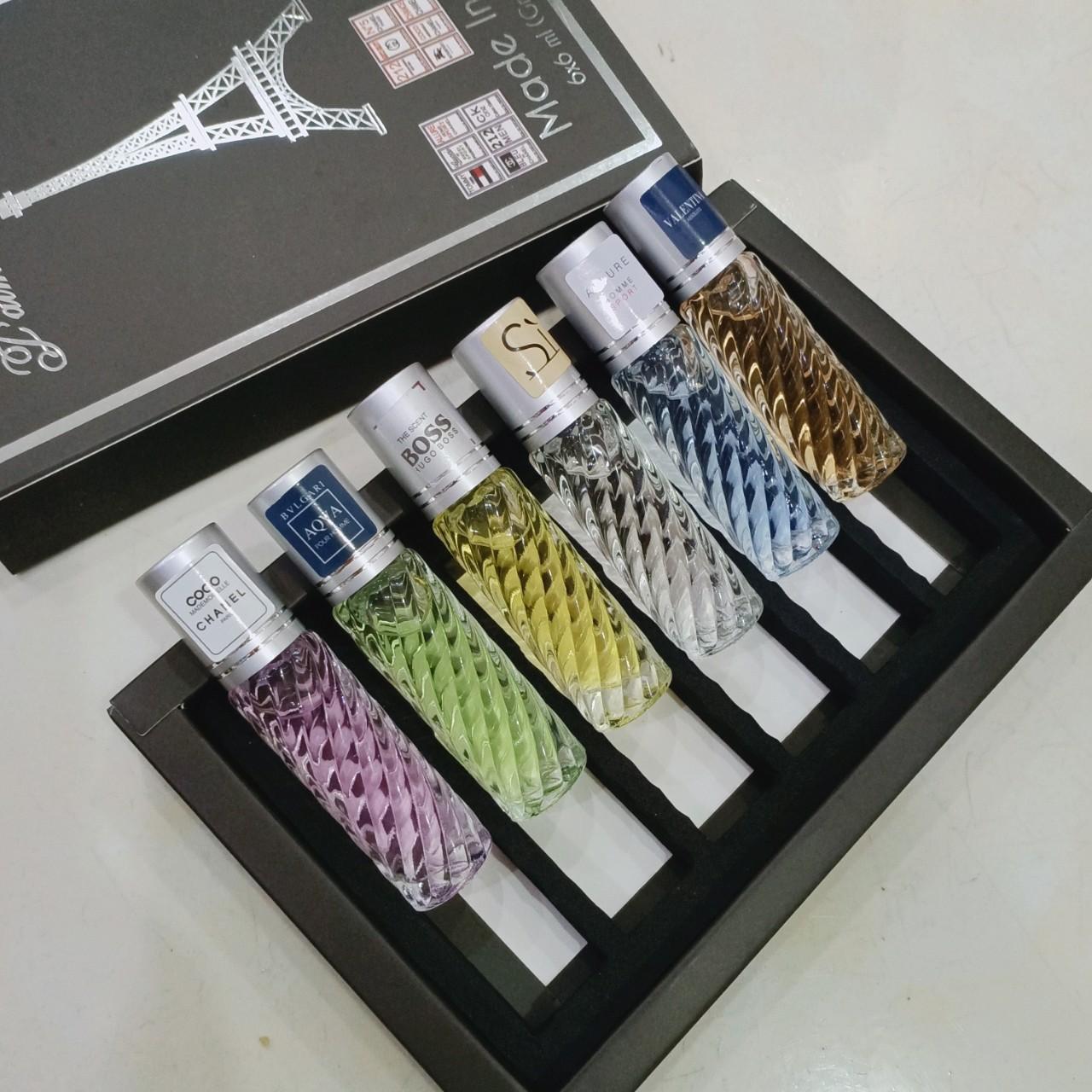 NƯỚC HOA THÁP 6 CHAI DẠNG LĂN THƠM CỰC LÂU