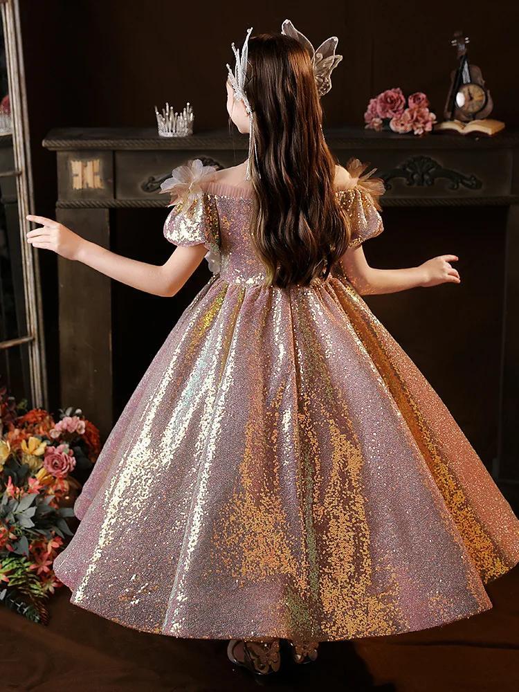 Kids Dresses For Party Wedding Dress retro Children Pageant Gown