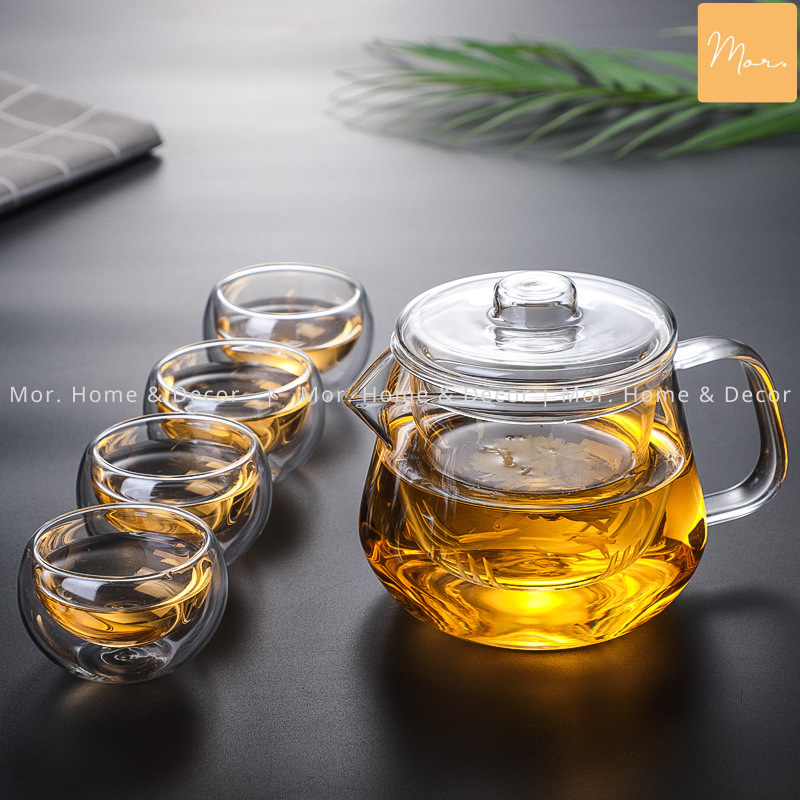 Bộ ấm trà thủy tinh chịu nhiệt - 500ml