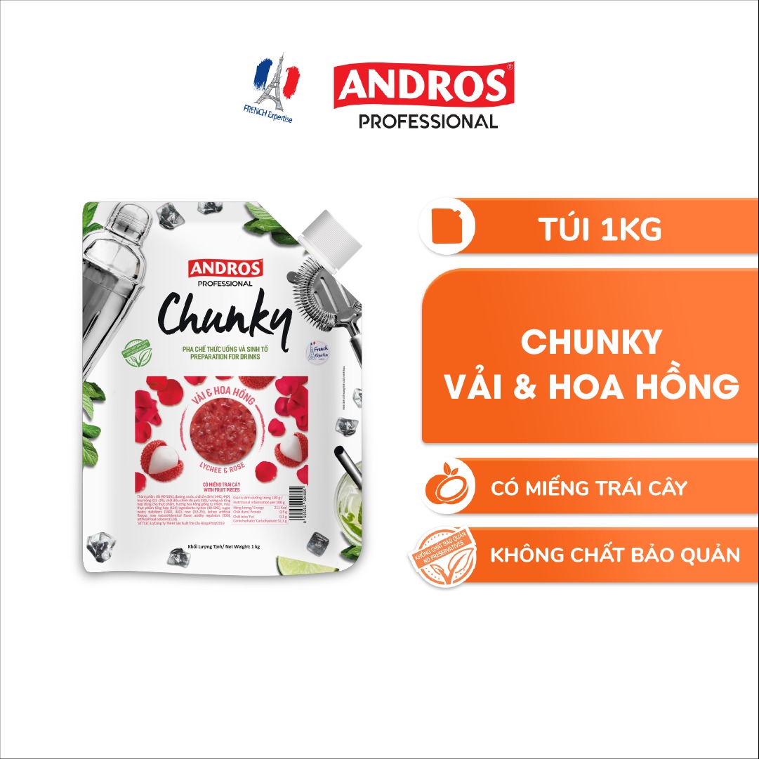 Mứt trái cây Chunky gói 1kg nhiều mùi