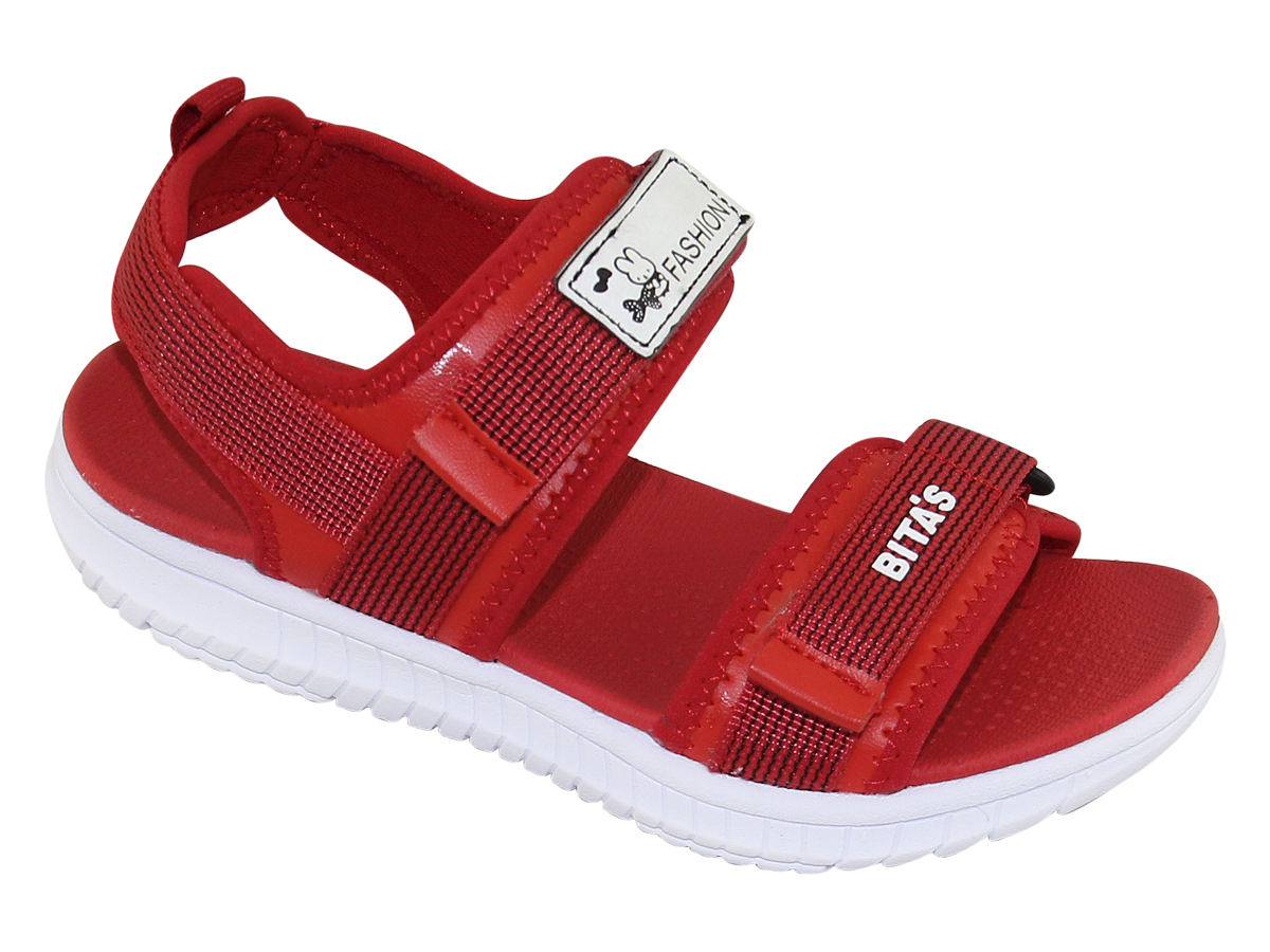 Sandal đế bằng bé gái Bita's SOB.272 ( Đen + Đỏ + Hồng)