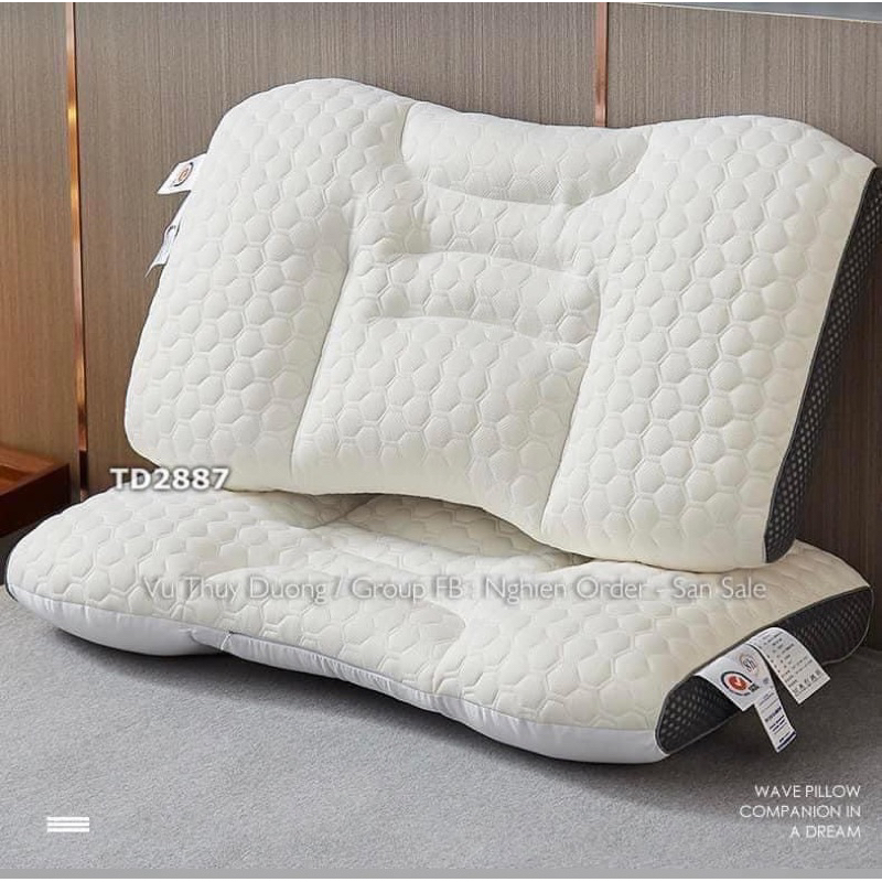 GỐI SPA DỆT KIM 3D SOVBEAN BẢO VỆ ĐỐT SỐNG CỔ CAP CẤP