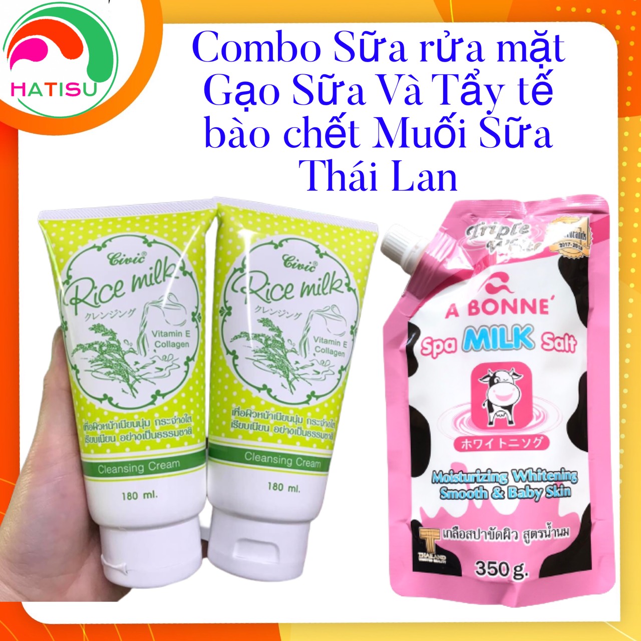 COMBO 2 CHAI SỮA RỬA MẶT GẠO SỮA THÁI LAN HATISU