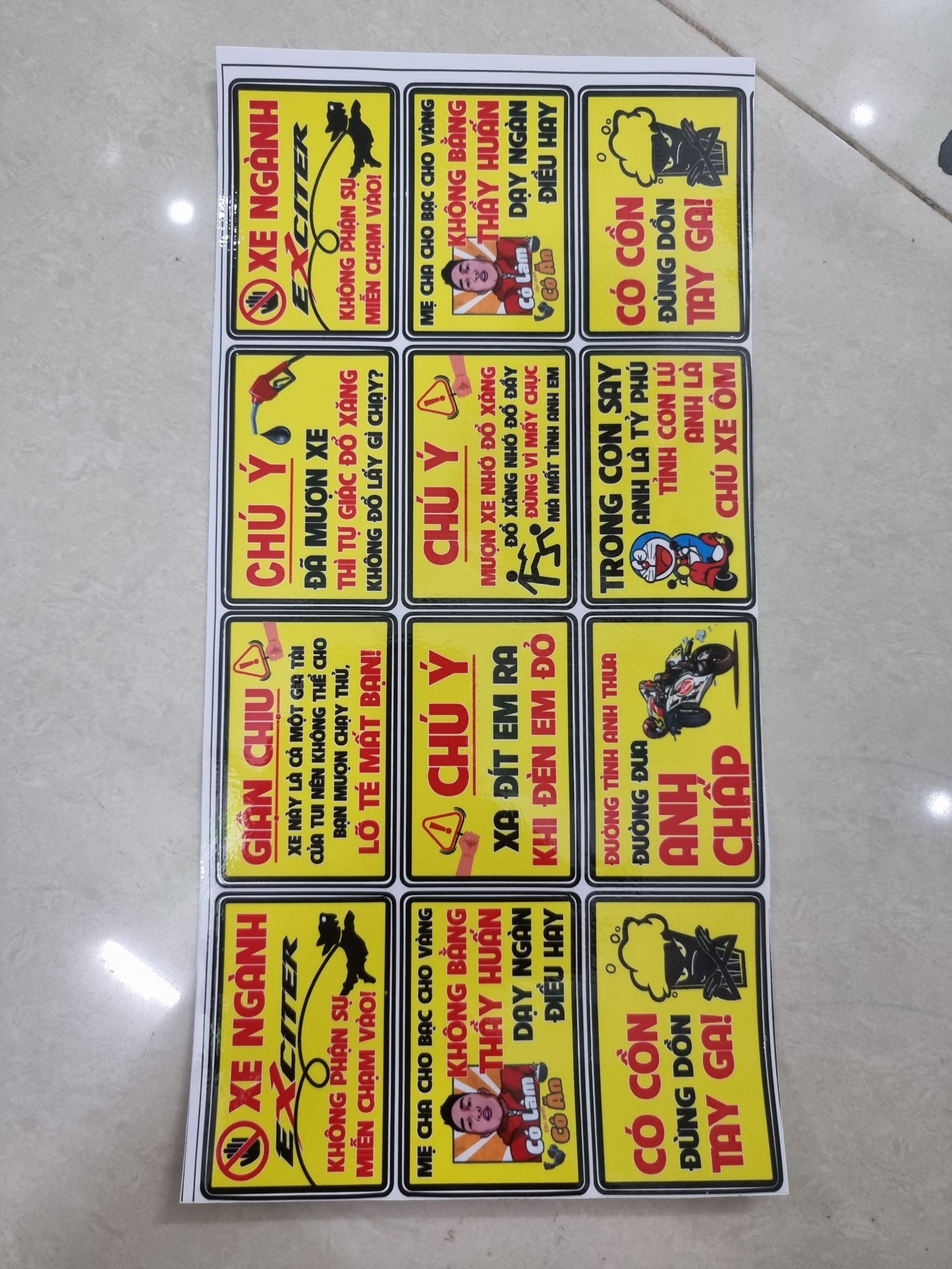 tem logo cảnh báo vui nhộn trọn bộ