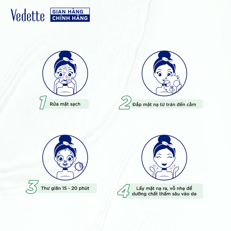 Combo 10 Mặt nạ giấy trắng da Vedette Dưa Leo 22ml