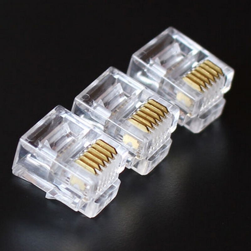 Tel Modular Plug Rj11 RJ11 Modular Plugs 6P6C for Solid 100 pcs Connectors NEW RJ11 Modular ...