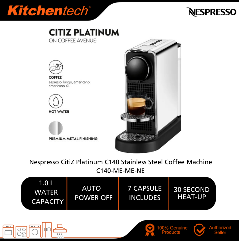 Nespresso CitiZ Platinum Stainless Steel C140MEMENE Coffee Machine