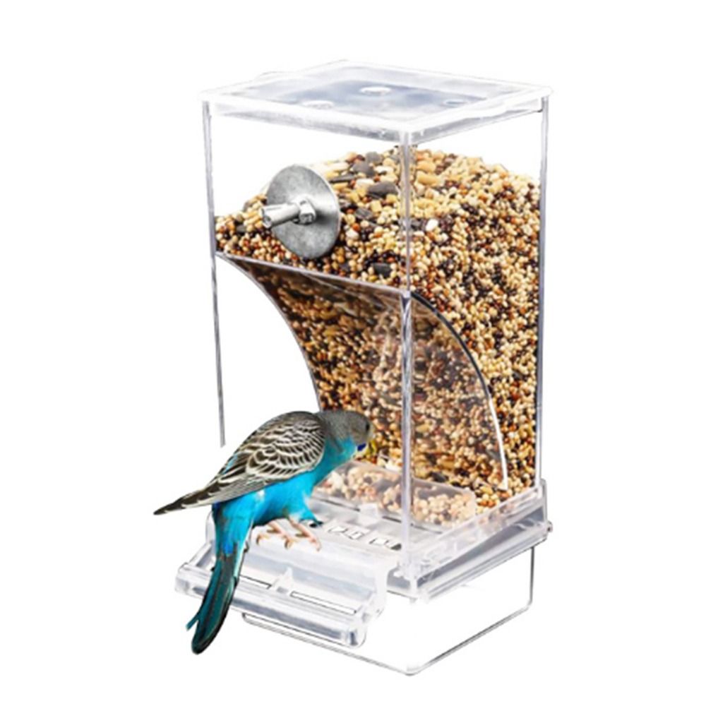 GUTUN Acrylic Automatic with Perch Leak Proof Anti Splashing Bird Cage Accessories Bird Feeders Food Container Feeder Bowls
