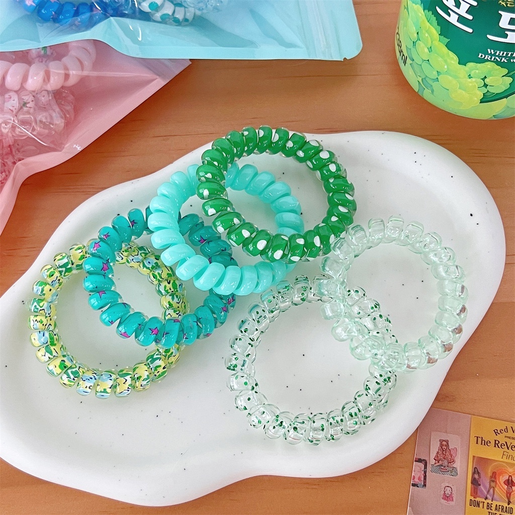 Set 6 dây cột tóc lò xo nhiều màu sắc dễ thương