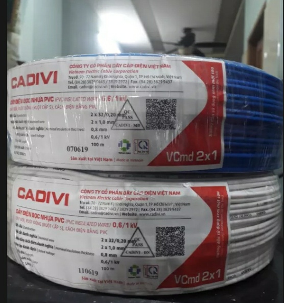 DÂY ĐIỆN ĐÔI 2X1 (32) CADIVI CUỘN 100 MÉT