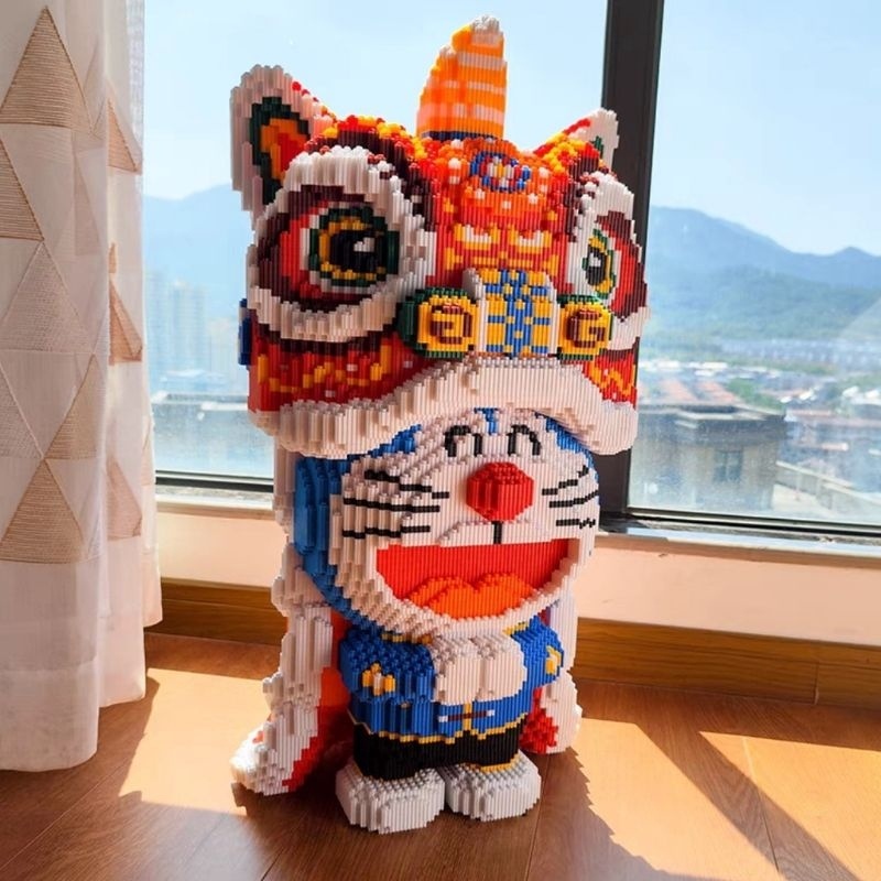 [ Hot ] Le.go Doraemon đầu lân 67cm mô hình lắp ráp nhân vật