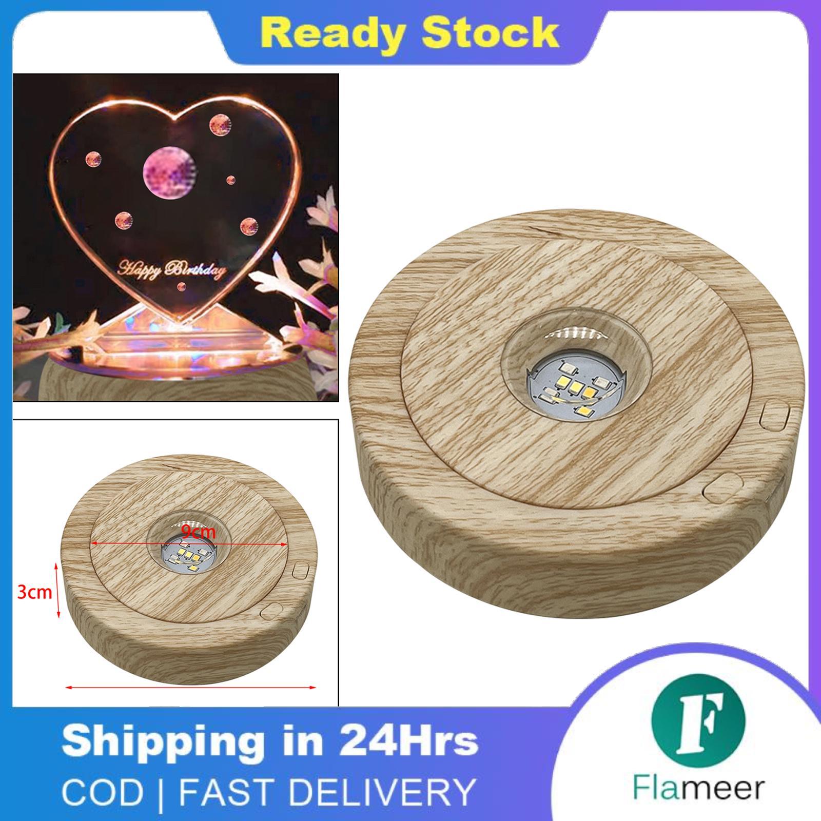 Flameer Rotating Display Stand Electric Turntable with LED Lights Platform Degree 4.5" Watches Cake Decorating Colorful Rotating Display Stand