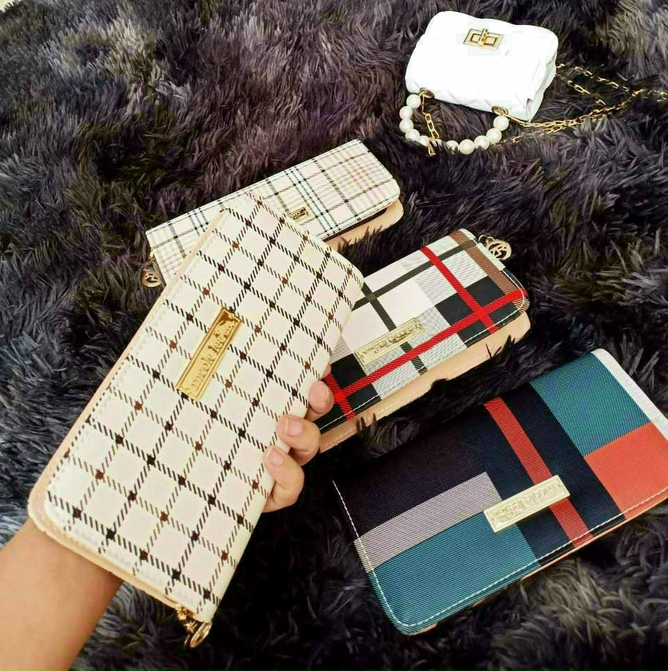 [HCM]VÍ CẦM TAY Nữ Họa Tiết Caro, VÍ CẦM TAY NỮ DA PU SIÊU XINH-TUIGV