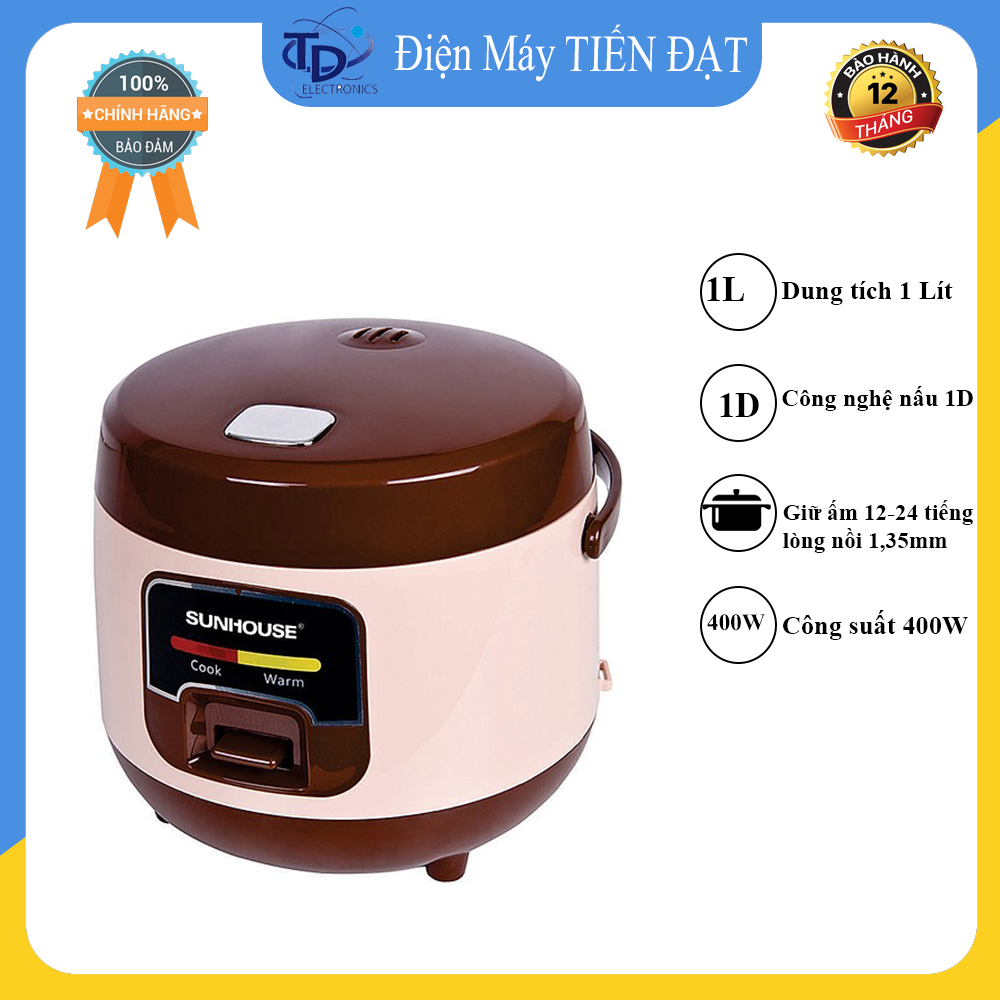Nồi Cơm Nắp Gài Sunhouse 1 lít SHD8208C