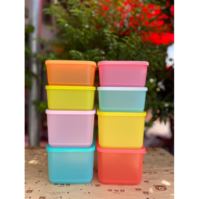 Hộp vuông 1L Tupperware -Medium square round 1L tupperware chính hãng Tupperware HOME KITCHEN