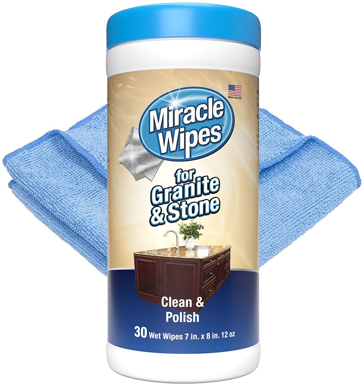 MiracleWipes for Granite & Stone, Clean, Protect, and Polish